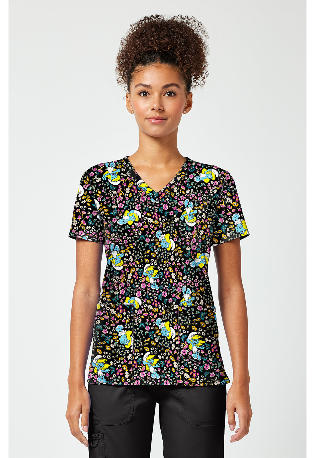 Print V-Neck Top TF796