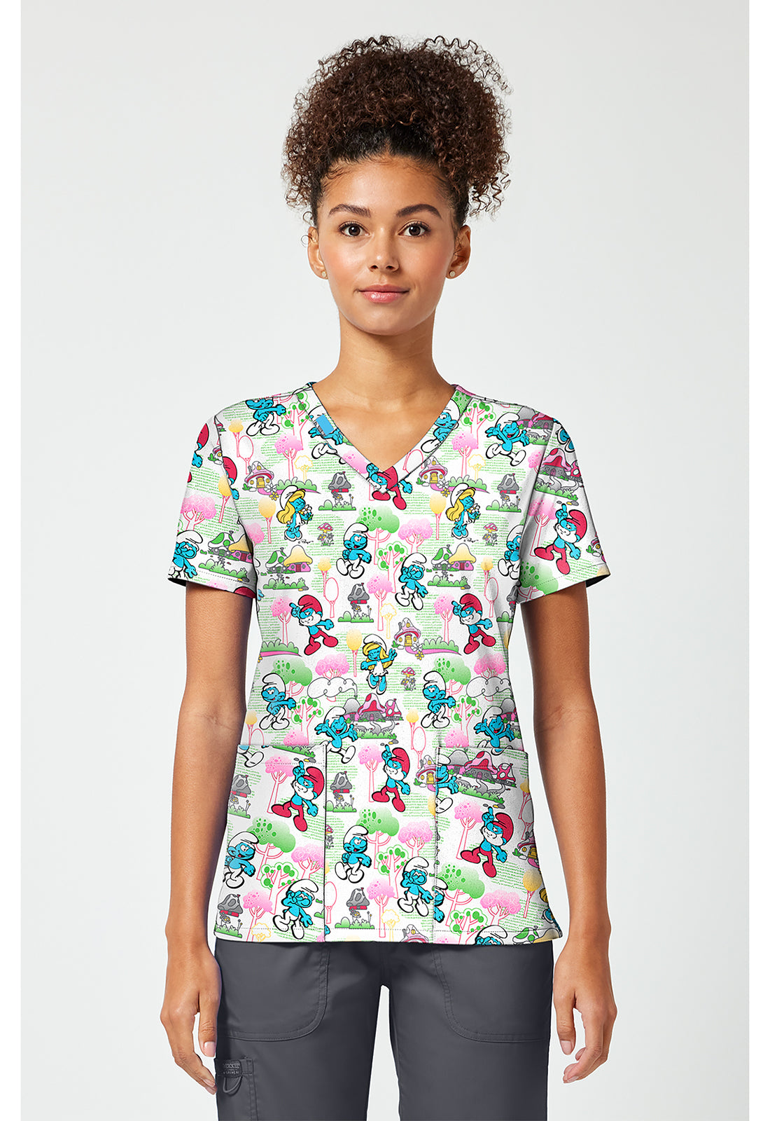 Print V-Neck Top TF796