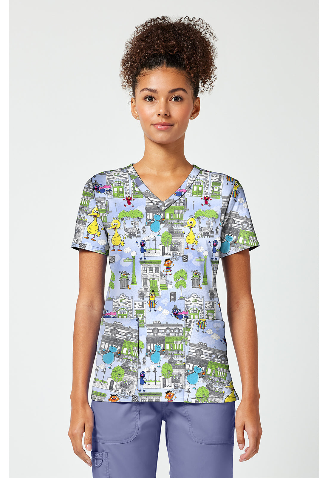 Print V-Neck Top TF796