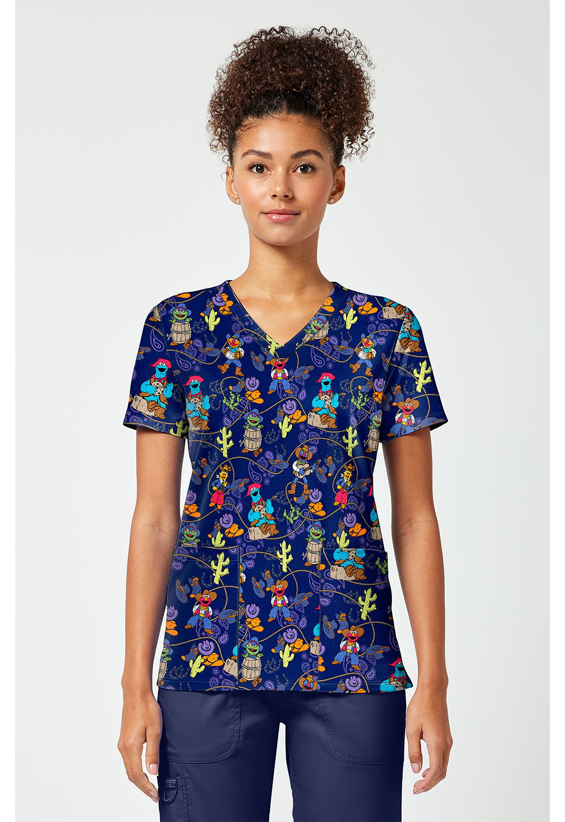 Print V-Neck Top TF796
