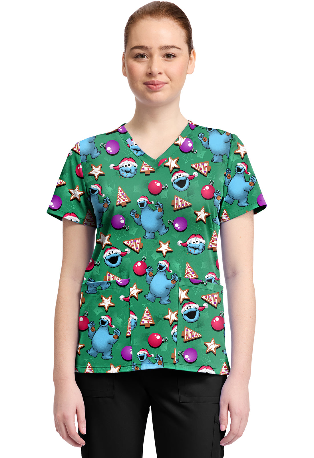 Print V-Neck Top TF796