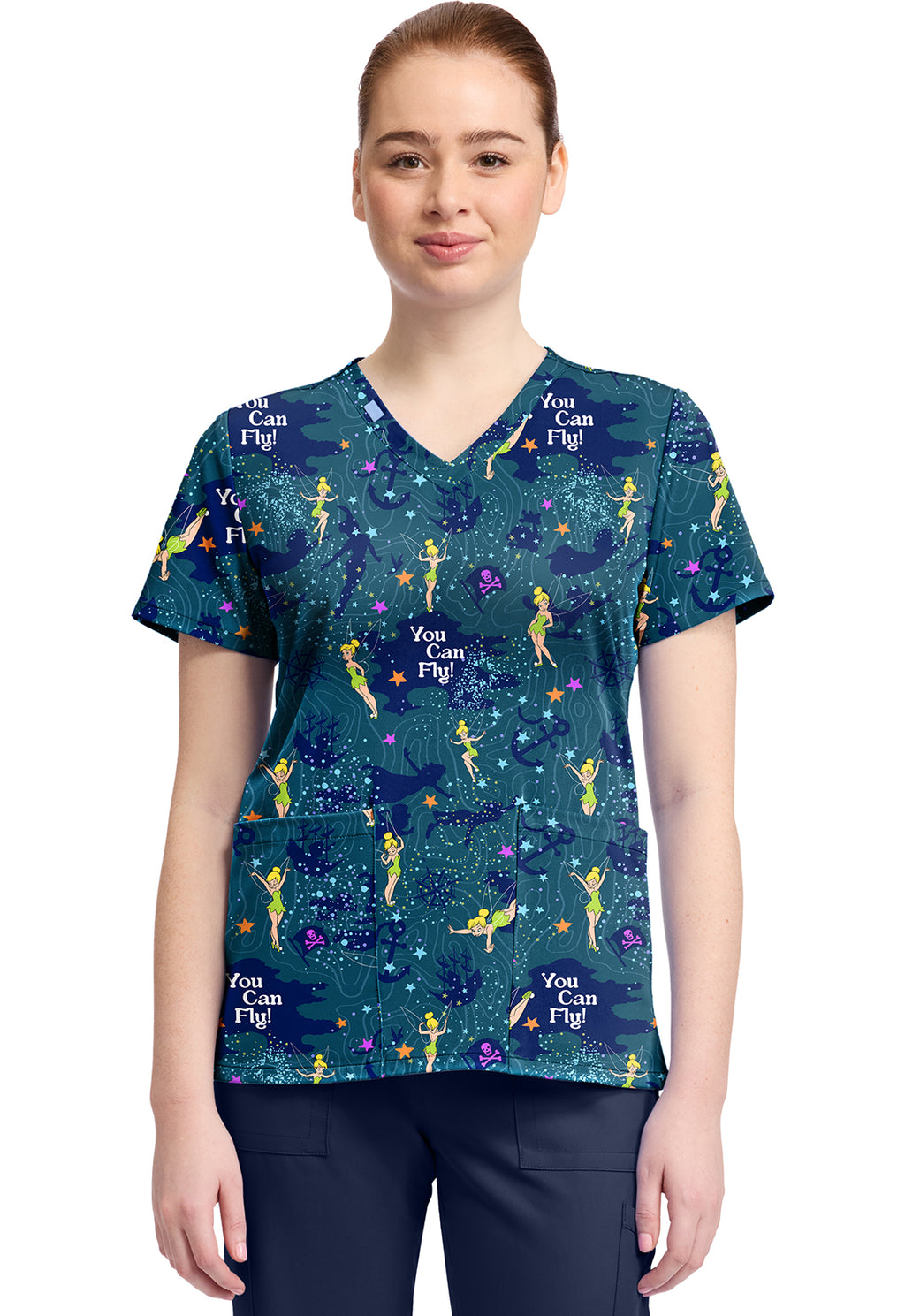 Print V-Neck Top TF796