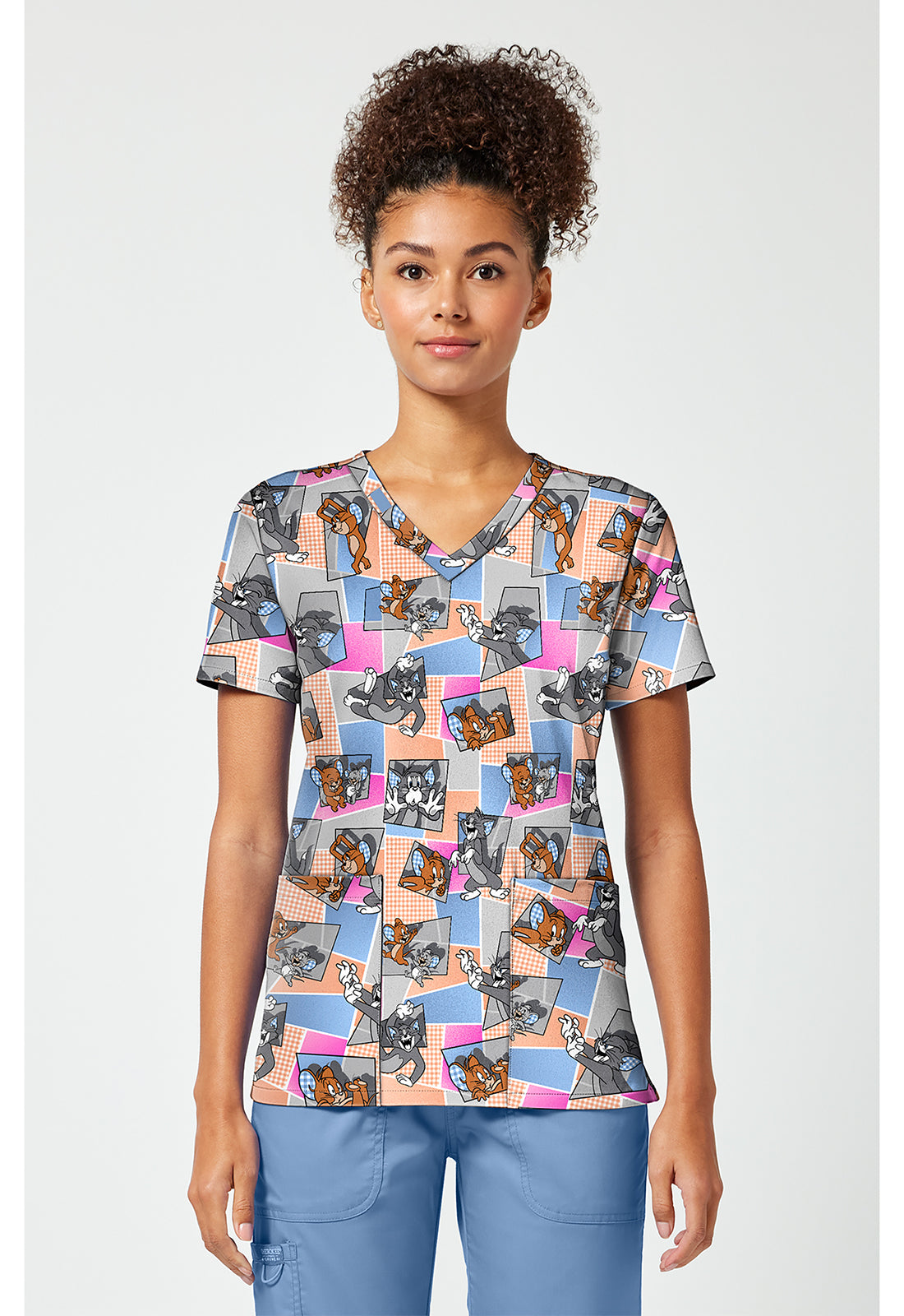 Print V-Neck Top TF796