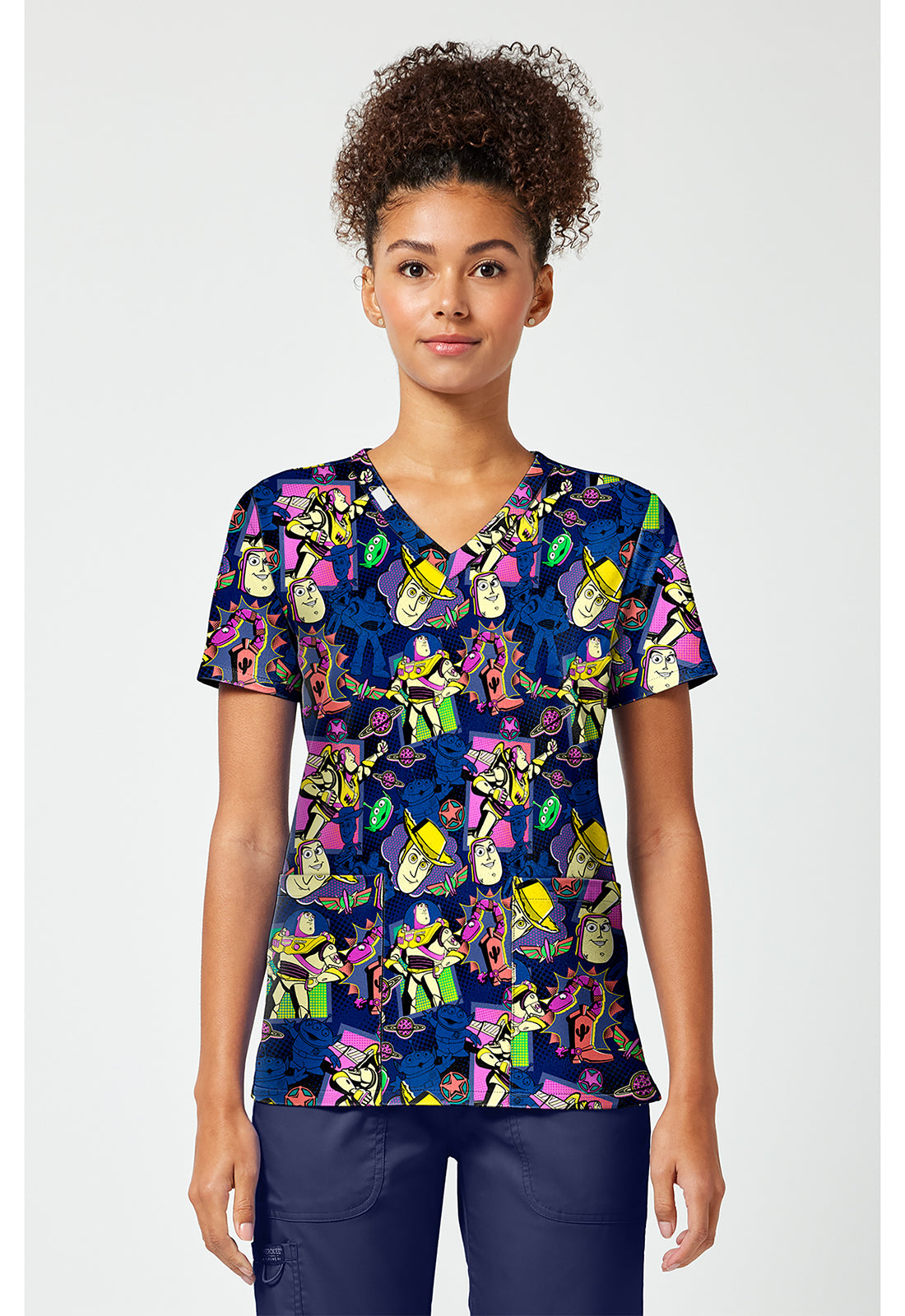 Print V-Neck Top TF796