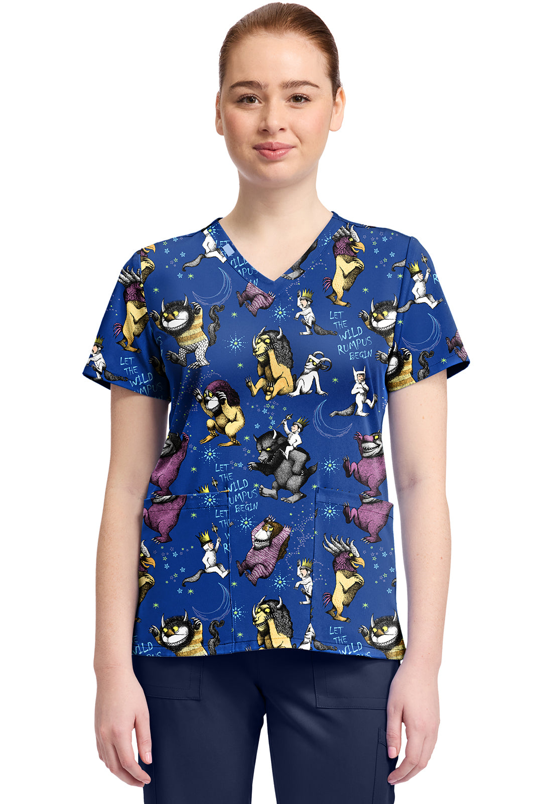 Print V-Neck Top TF796