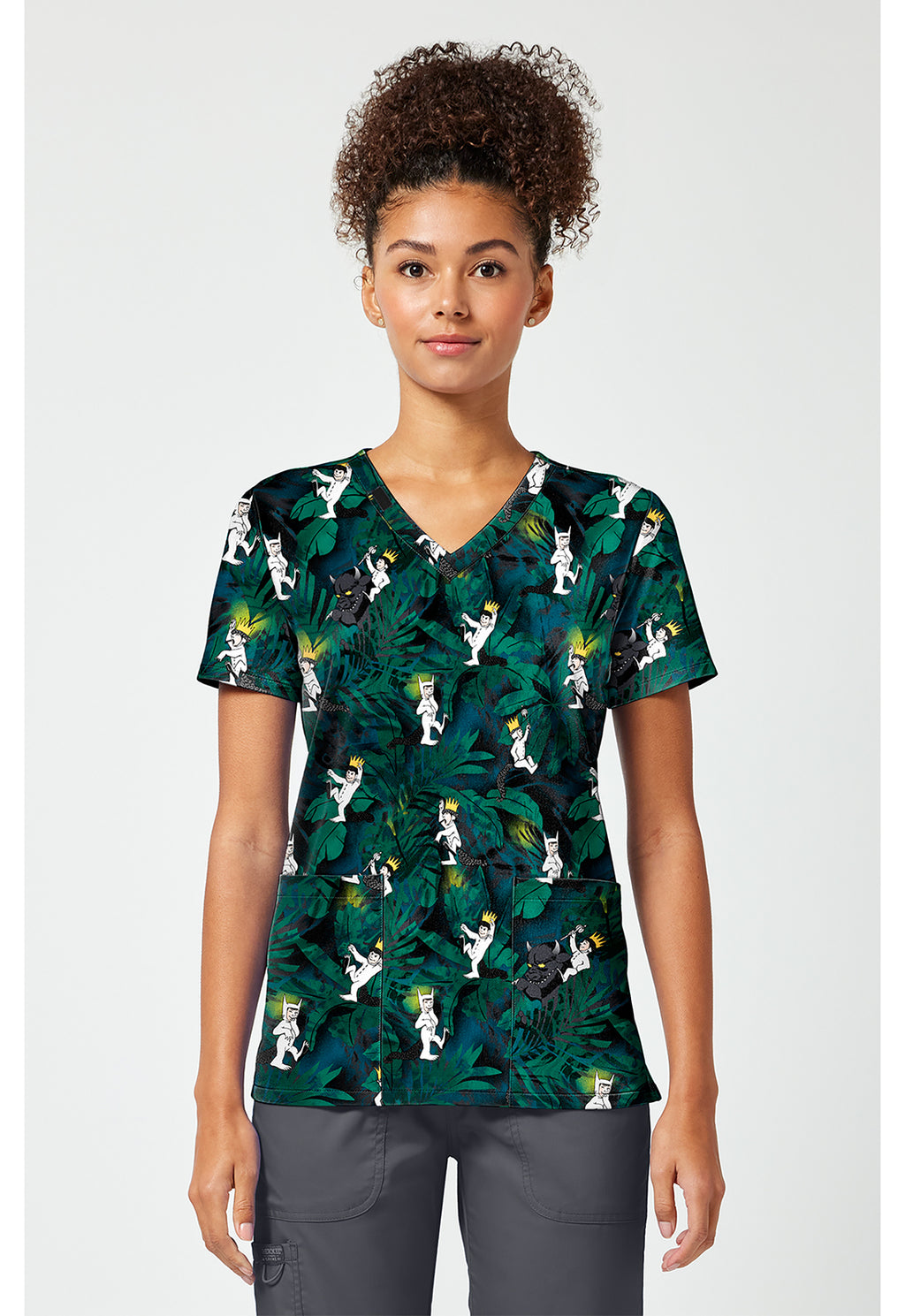 Print V-Neck Top TF796