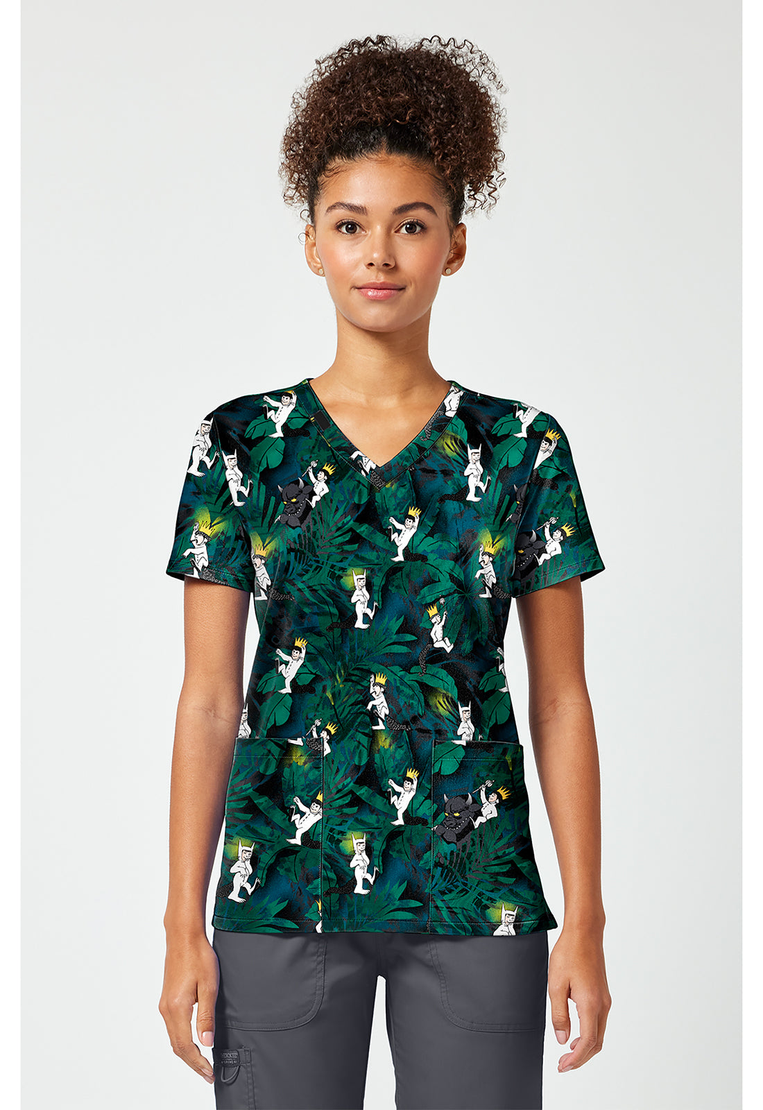 Print V-Neck Top TF796